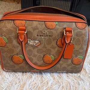 Coach Brown and Orange Satchel Bag